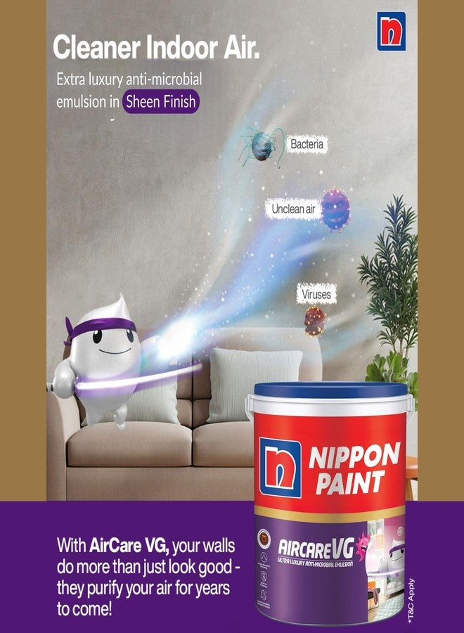 Nippon Paint AirCare VG Interior Emulsion Paint(1L, White, Sheen Finish)-Safe Paint for Kids, Pregnant women & Allergic People w/Formaldehyde Absorbing Technology-For Home, Kids, Living Room-1 Ltr - Image 3